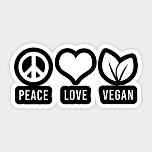 Peace Love Vegan Veganism Sticker